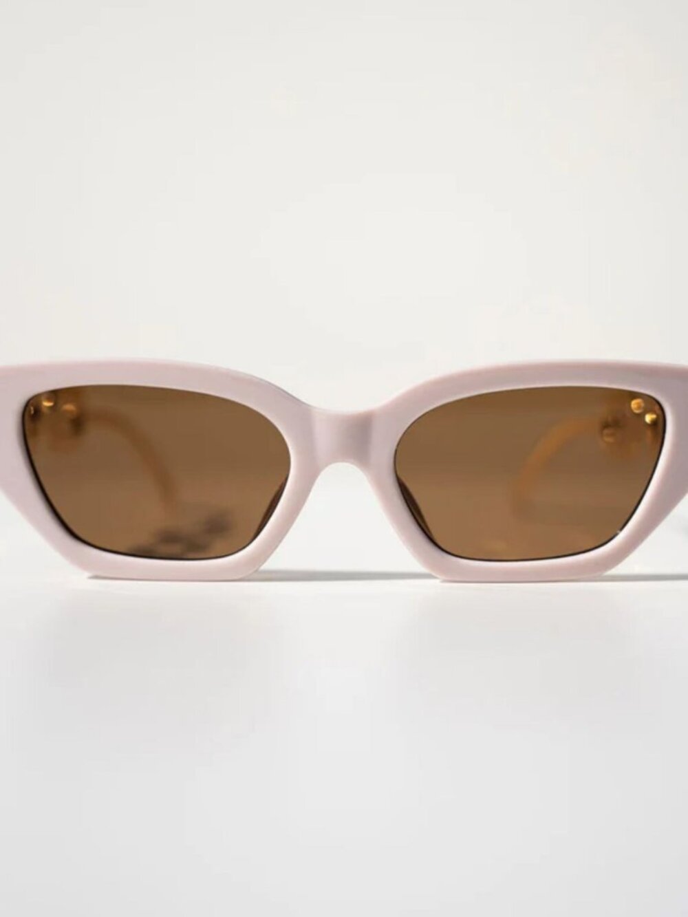 Blush Pink Metal Chain Link Temple Avant Garde Sunglasses